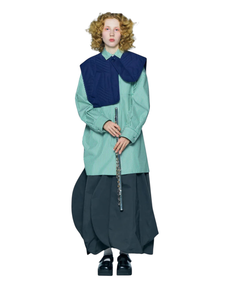 Enfold Stripe Tucked BIG Shirt Green