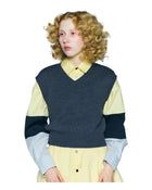 Enfold Knit VEST Charcoal Gray