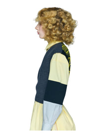 Enfold Knit VEST Charcoal Gray
