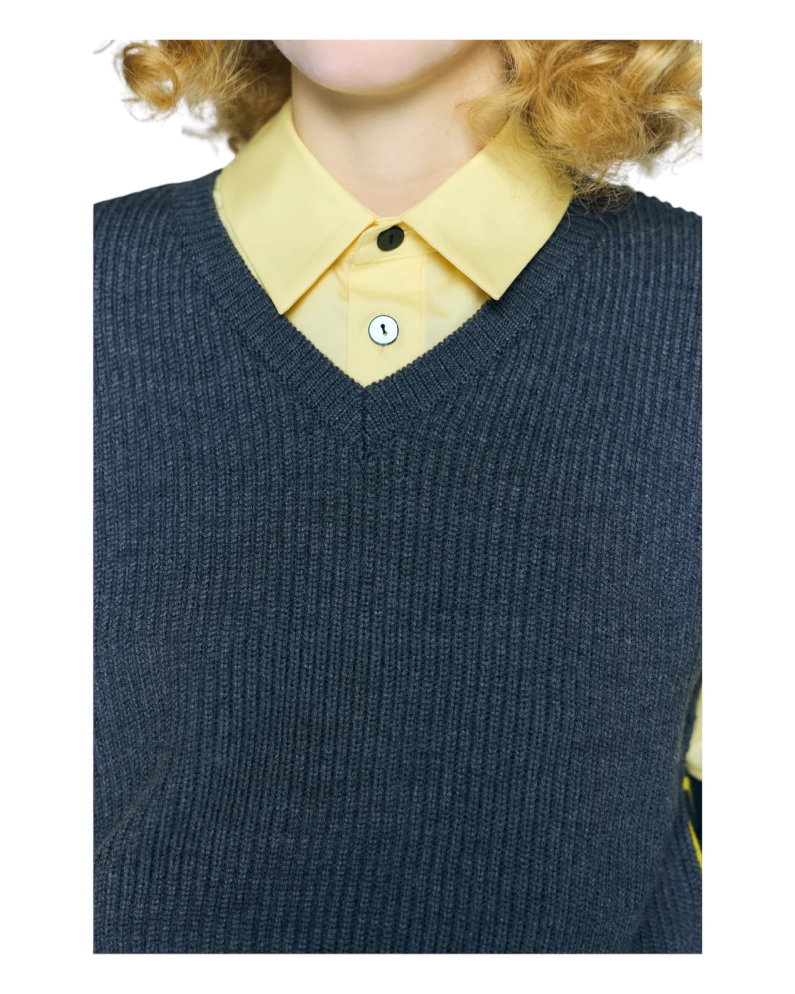 Enfold Knit VEST Charcoal Gray
