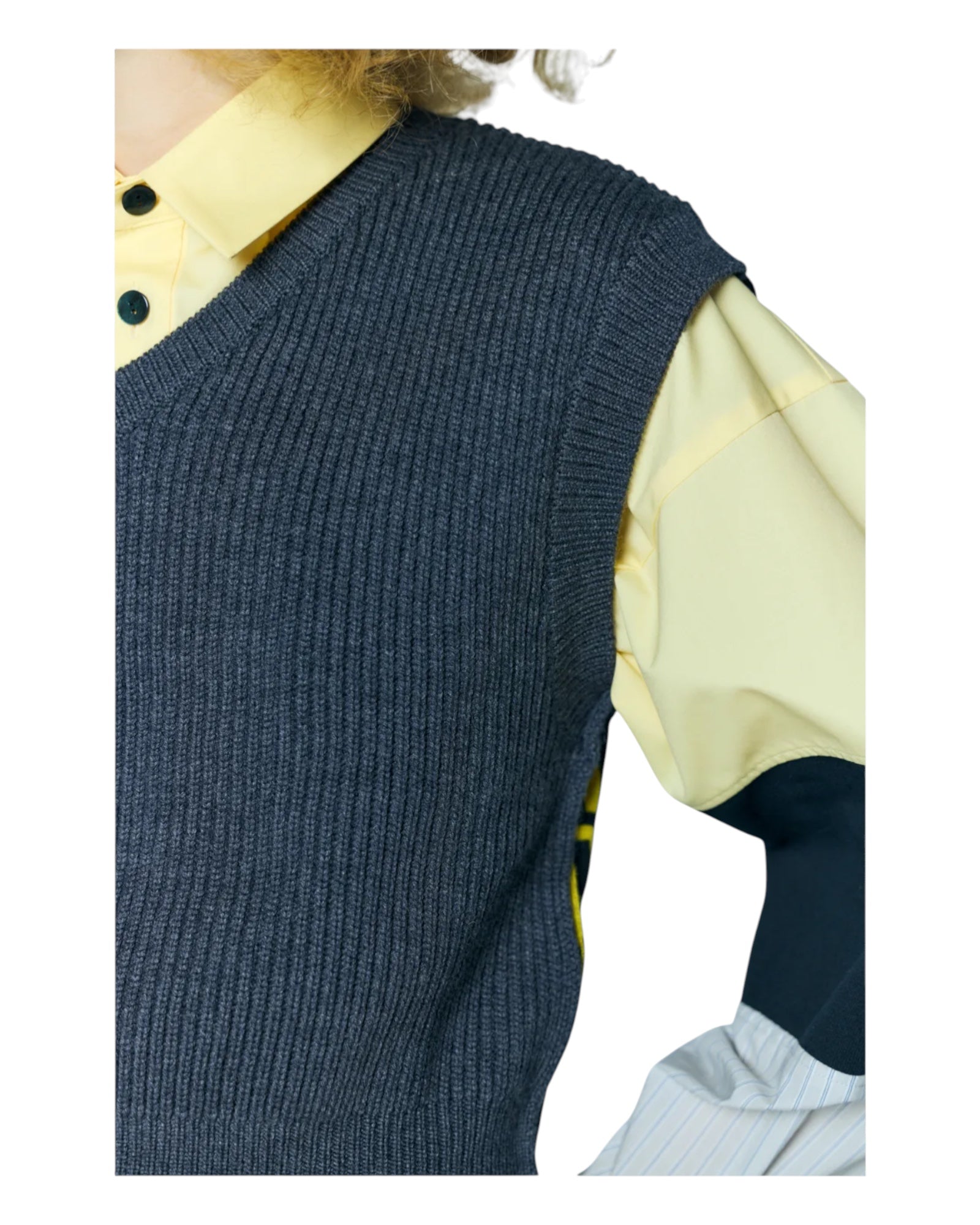 Enfold Knit VEST Charcoal Gray