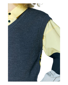 Enfold Knit VEST Charcoal Gray