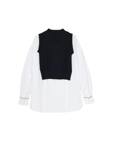Enfold Layered Knit Pullover White