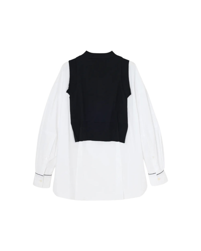 Enfold Layered Knit Pullover White