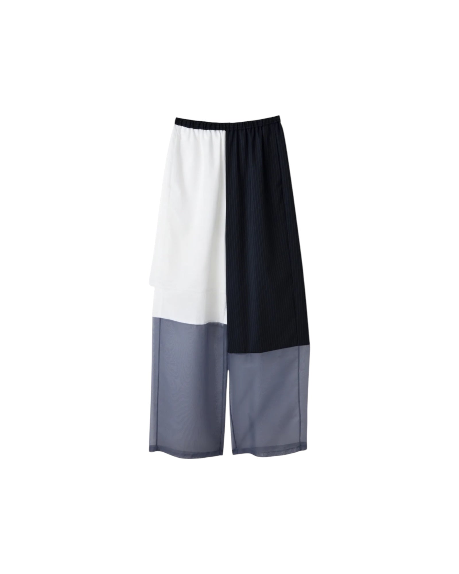 Enfold Striped mix Fabric Pants Dark Navy