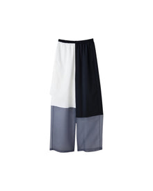 Enfold Striped mix Fabric Pants Dark Navy