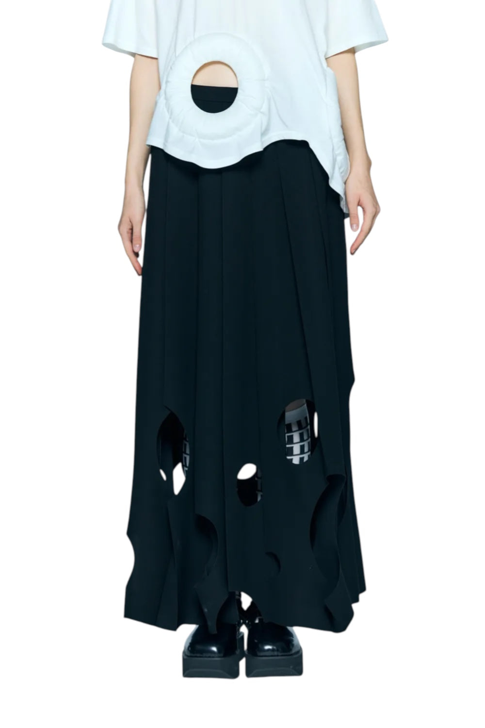 Enfold Tone Hole Skirt Black