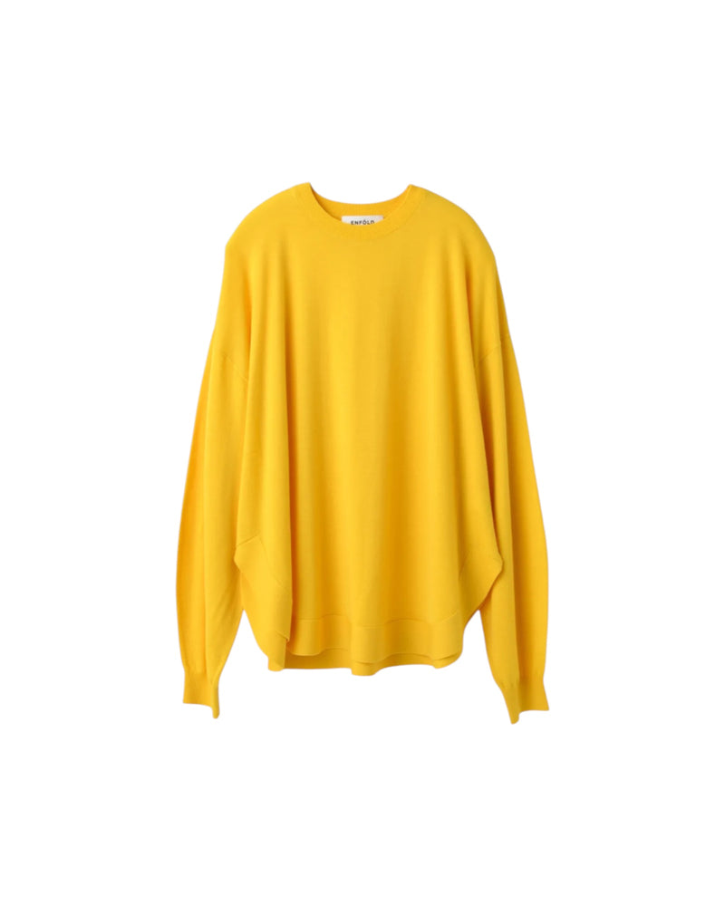 Enfold Circle Knit Pullover Yellow