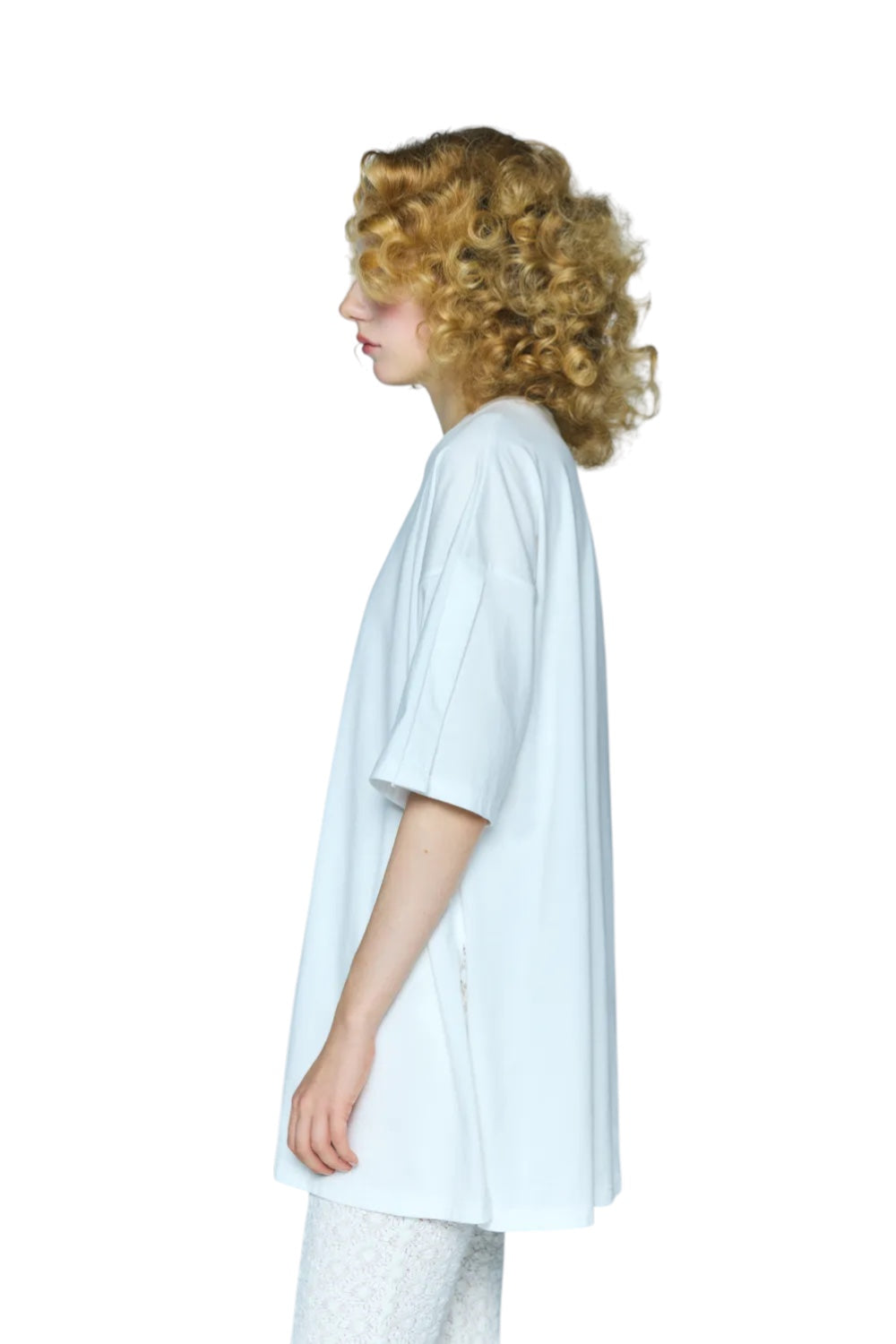 Enfold Slit Sleeve T-shirt White