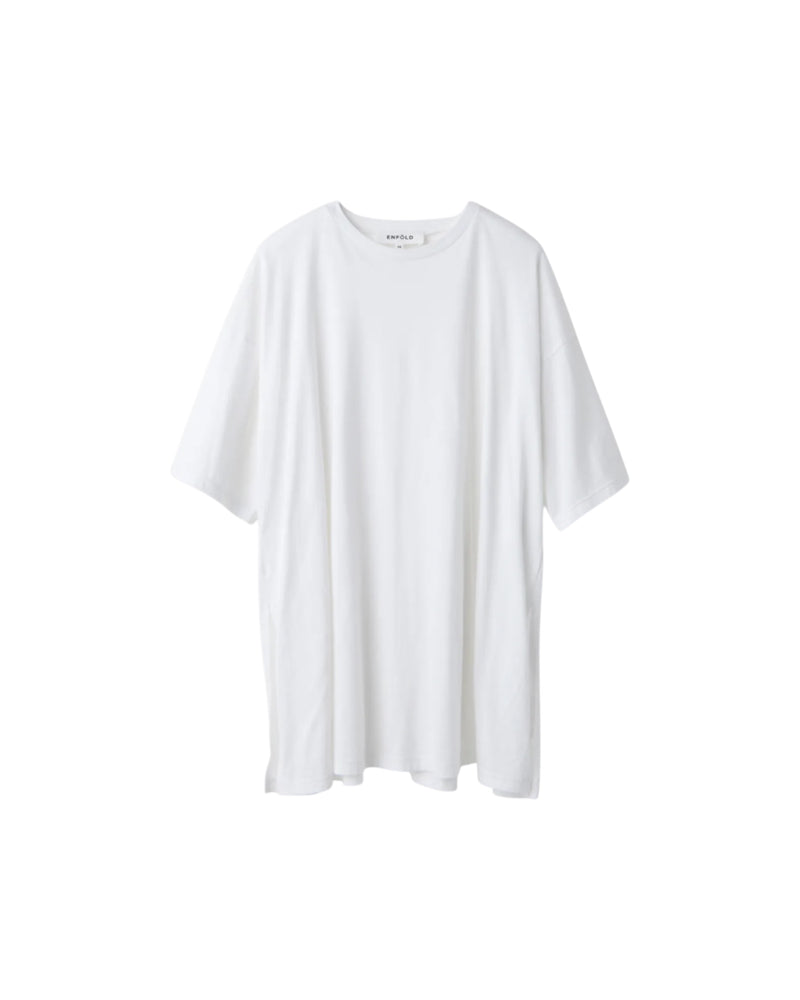 Enfold Slit Sleeve T-shirt White