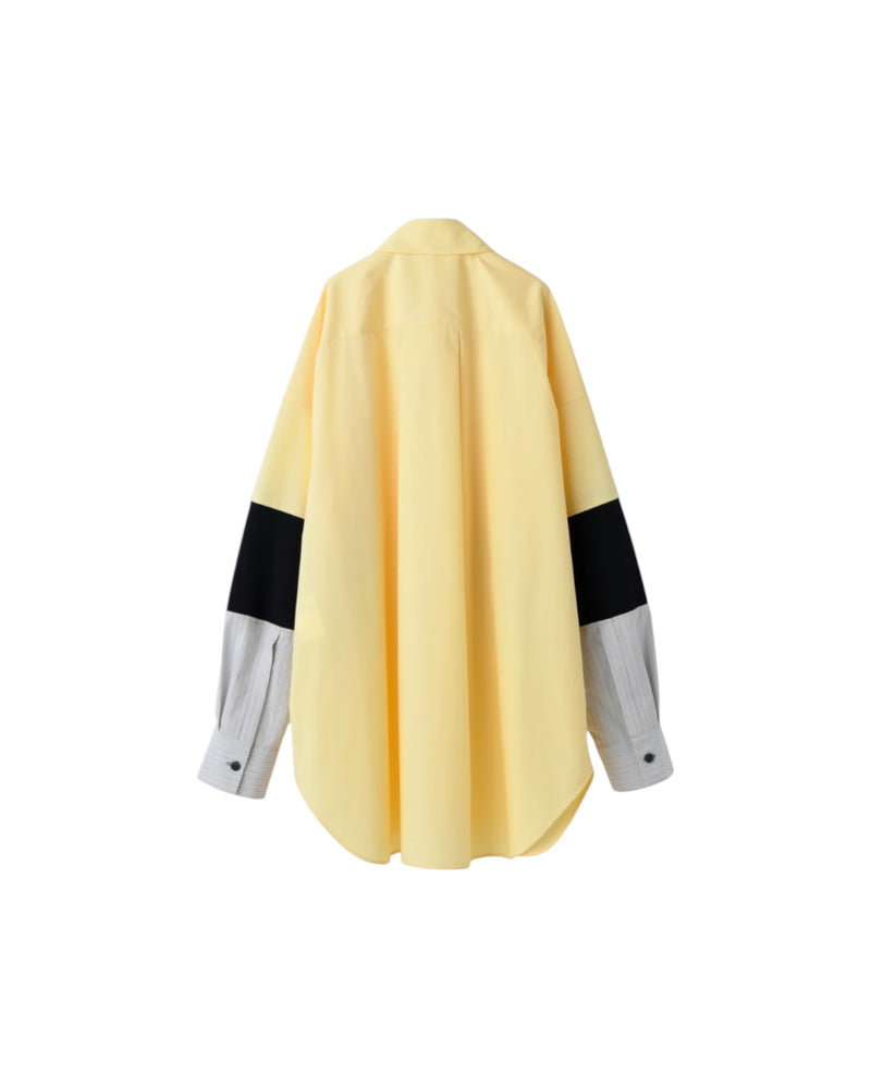 Enfold Combination Knit Shirt Light Yellow