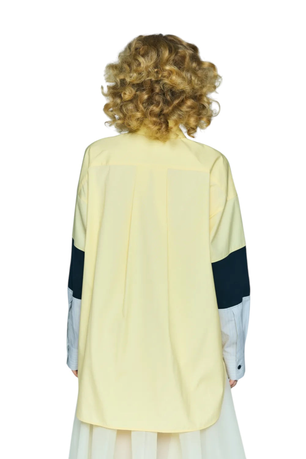 Enfold Combination Knit Shirt Light Yellow
