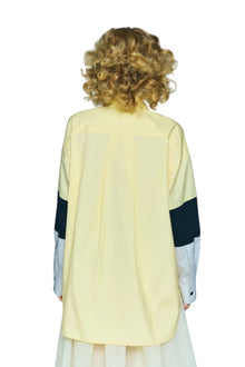 Enfold Combination Knit Shirt Light Yellow