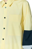 Enfold Combination Knit Shirt Light Yellow