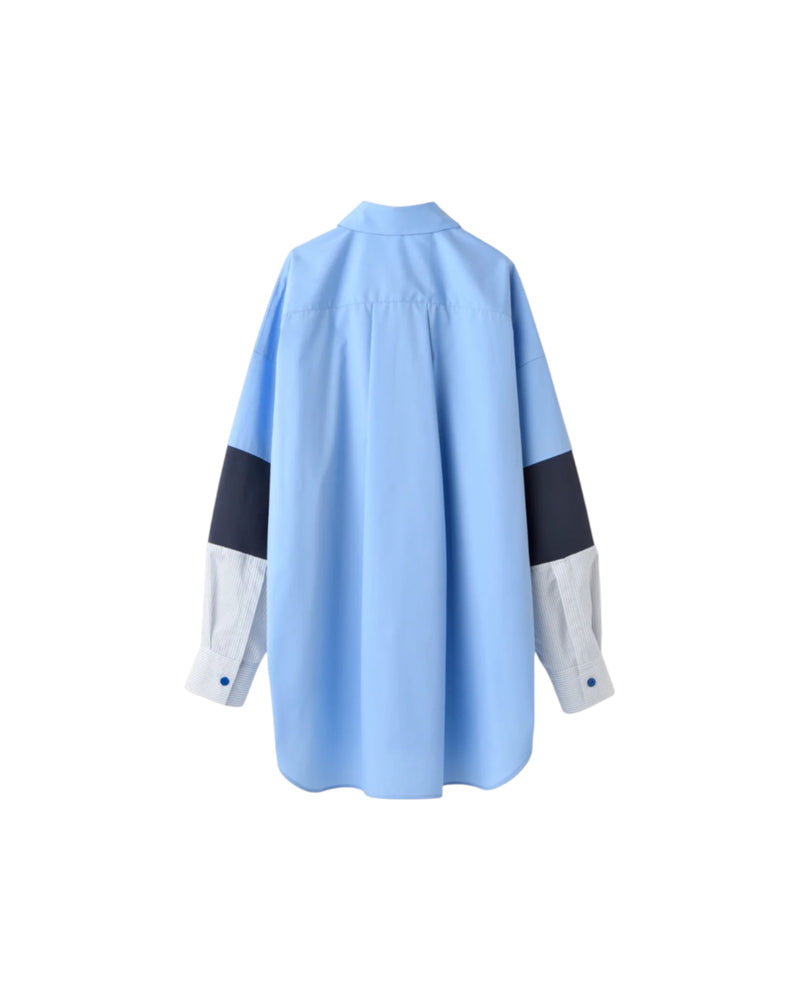 Enfold Combination Knit Shirt Sax