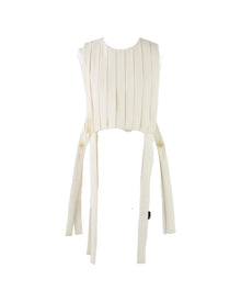 Enfold Pleated Vest Off White