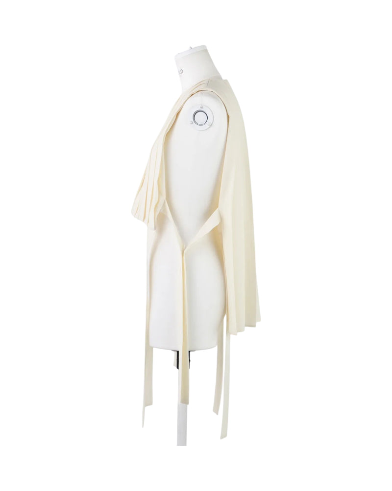Enfold Pleated Vest Off White