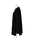 Enfold Slit Long Sleeves T-Shirt Black