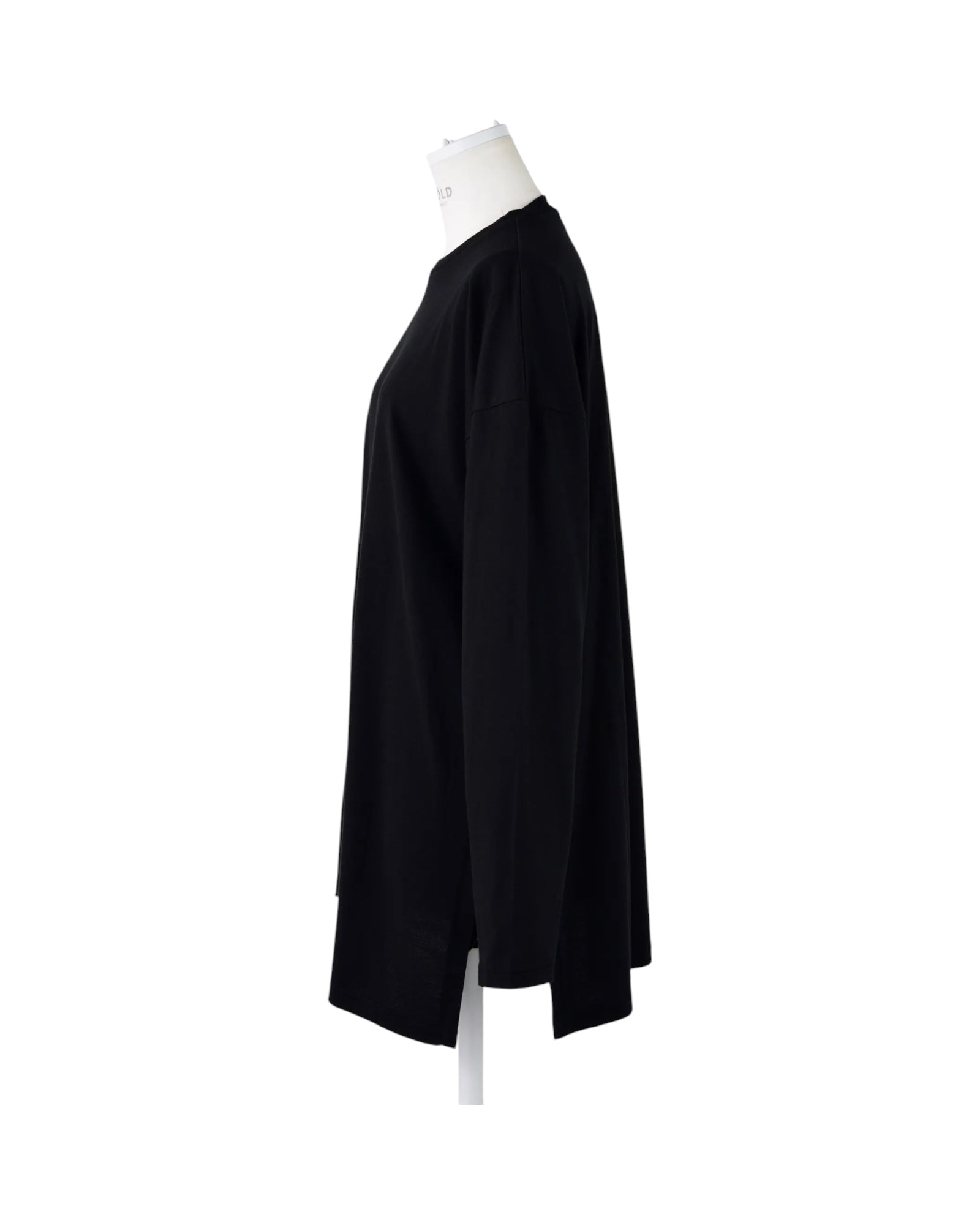 Enfold Slit Long Sleeves T-Shirt Black