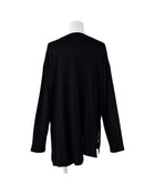 Enfold Slit Long Sleeves T-Shirt Black