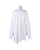 Enfold Slit Long Sleeves T-Shirt White
