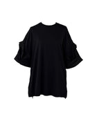 Enfold Flower Sleeves T-Shirt Black