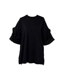 Enfold Flower Sleeves T-Shirt Black
