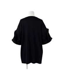 Enfold Flower Sleeves T-Shirt Black