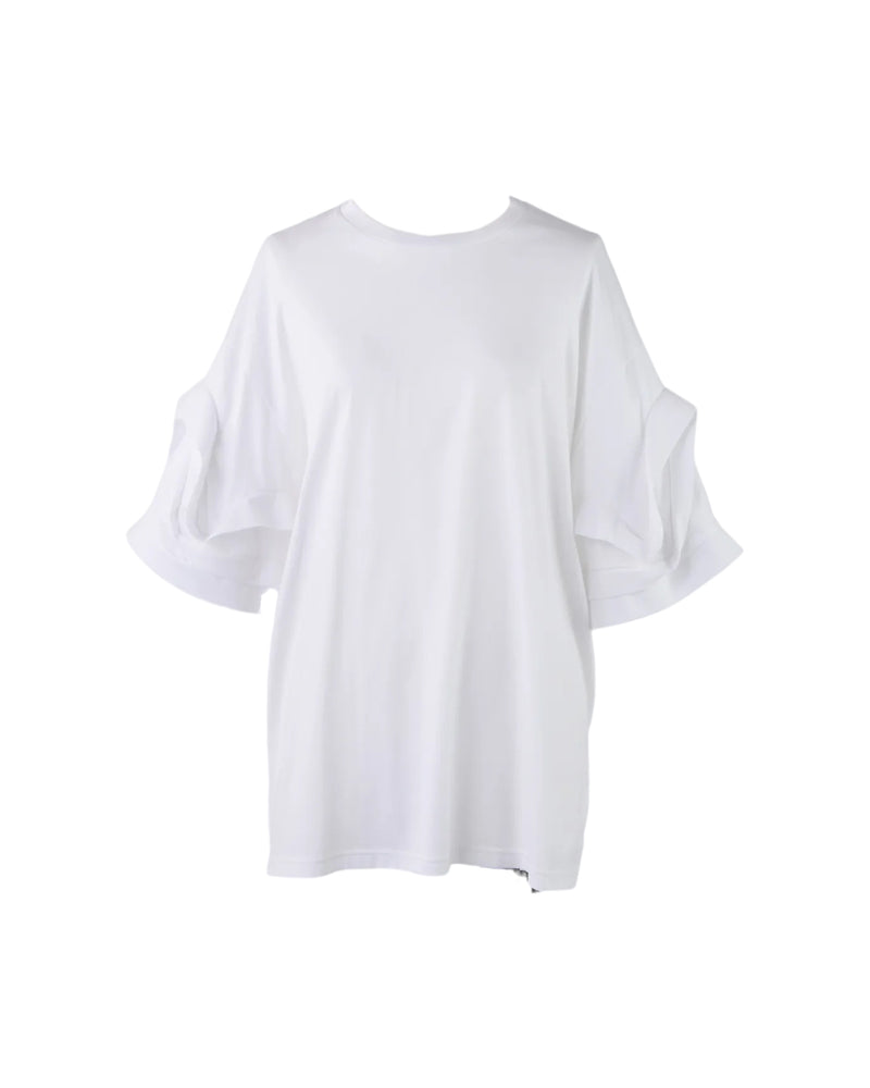 Enfold Flower Sleeves T-Shirt White