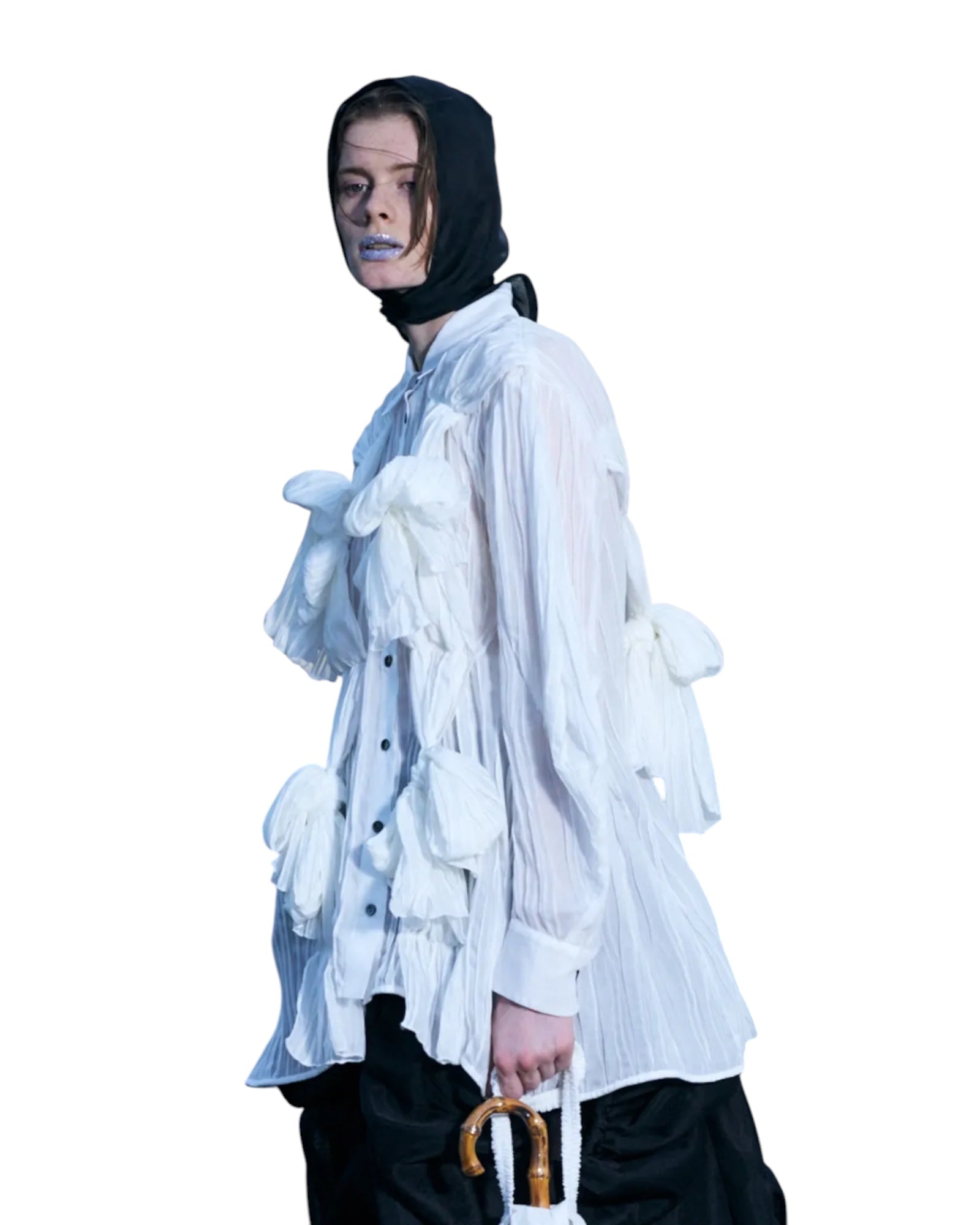 Enfold Gathered Shirt White | VAVA STORE