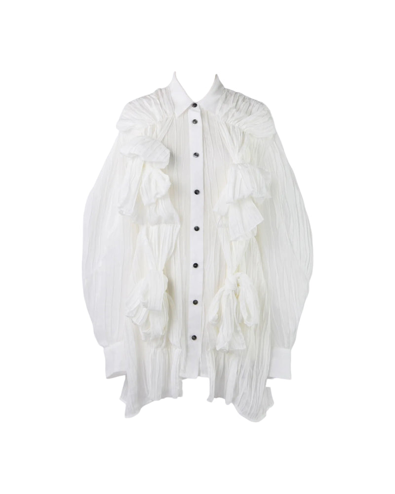 Enfold Gathered Shirt White