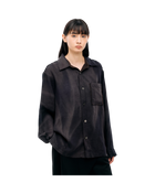 Jiyong Kim Sun-Bleached Raw Edged Shirt Black