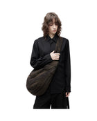 Jiyong Kim Sun-Bleached Draped Shoulder Bag Black