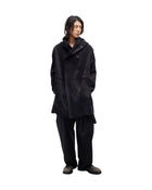 Jiyong Kim Sun-Bleached Double-Breasted Hooded Coat Black
