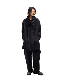 Jiyong Kim Sun-Bleached Double-Breasted Hooded Coat Black