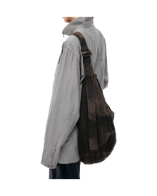 Jiyong Kim Sun-Bleached Draped Shoulder Bag Black