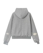 DRIFTA "Peer Mentor" Distressed Zip-up Hoodie Grey