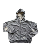 DRIFTA "Peer Mentor" Distressed Zip-up Hoodie Grey