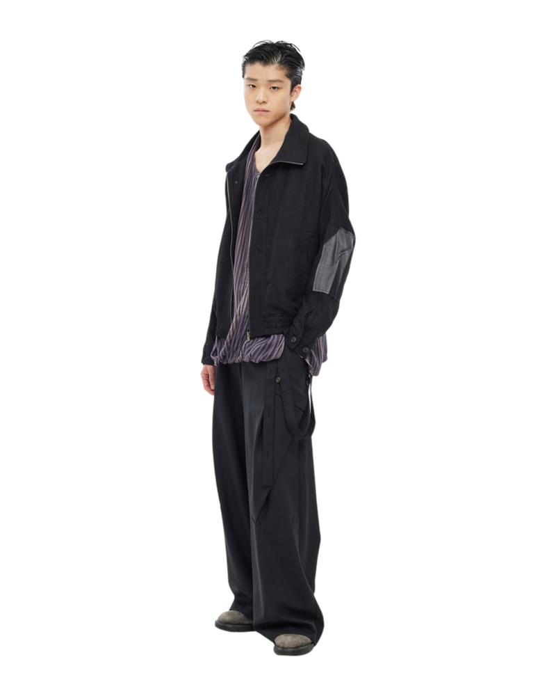 Jiyong Kim Sun-Bleached Double Front Jacket Black