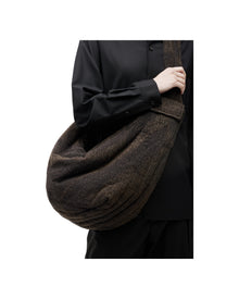 Jiyong Kim Sun-Bleached Draped Shoulder Bag Black
