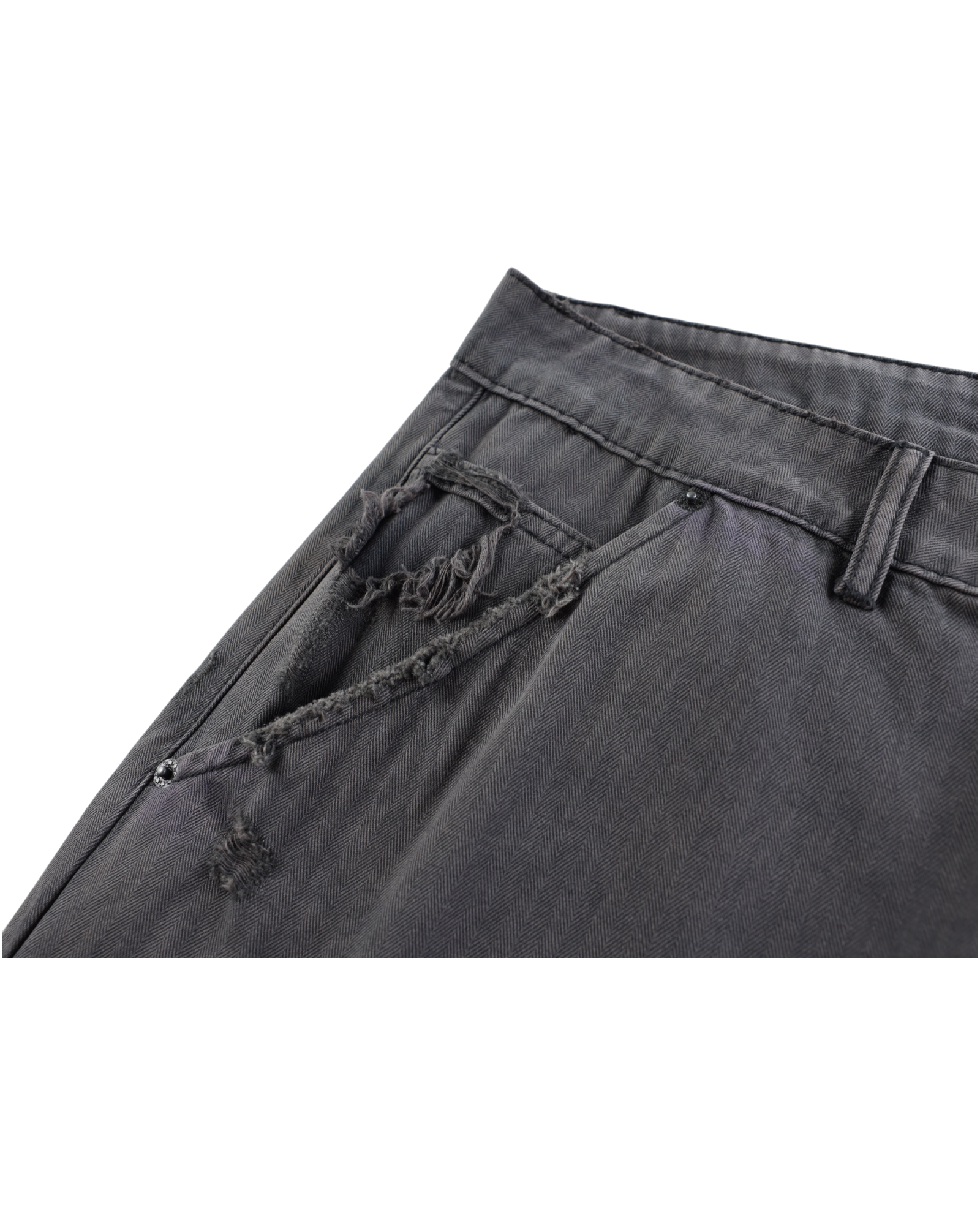 DRIFTA "Lowkey Flex" Distressed Washed Utility Cargo Pants Black