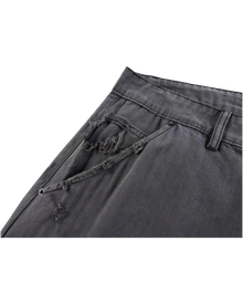 DRIFTA "Lowkey Flex" Distressed Washed Utility Cargo Pants Black