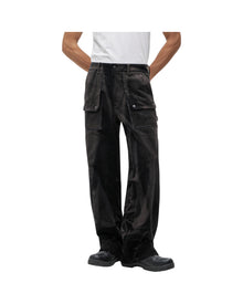 Jiyong Kim Sun-Bleached Double-Knee Trousers Black