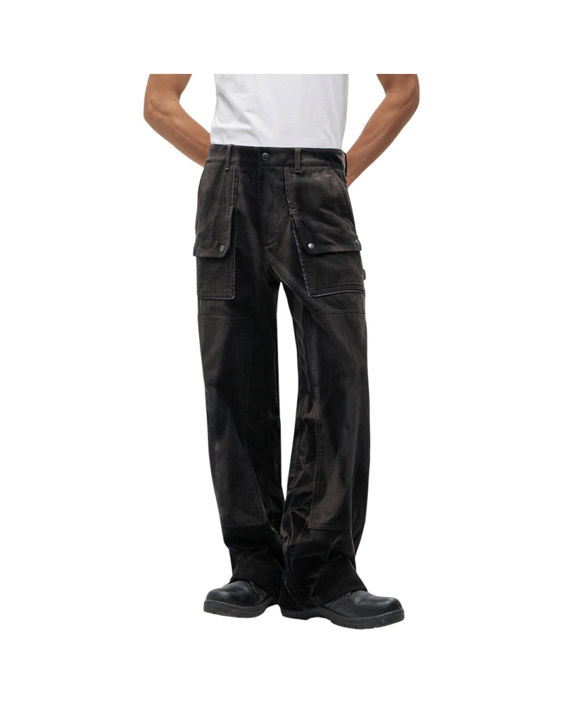Jiyong Kim Sun-Bleached Double-Knee Trousers Black