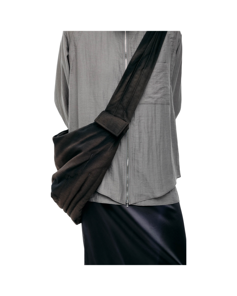 Jiyong Kim Sun-Bleached Draped Shoulder Bag Black