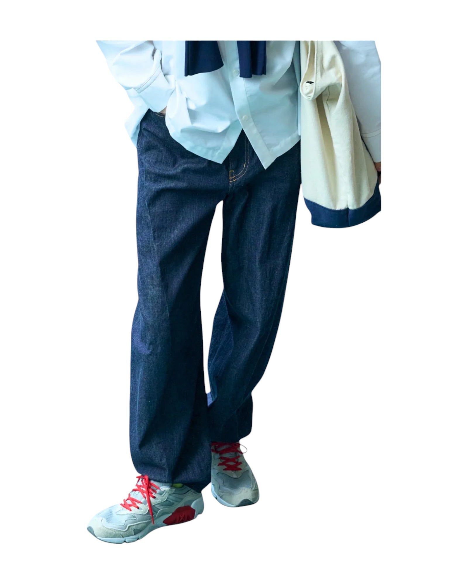 Nagonstans Denim 3D Curved Denim Pants Space