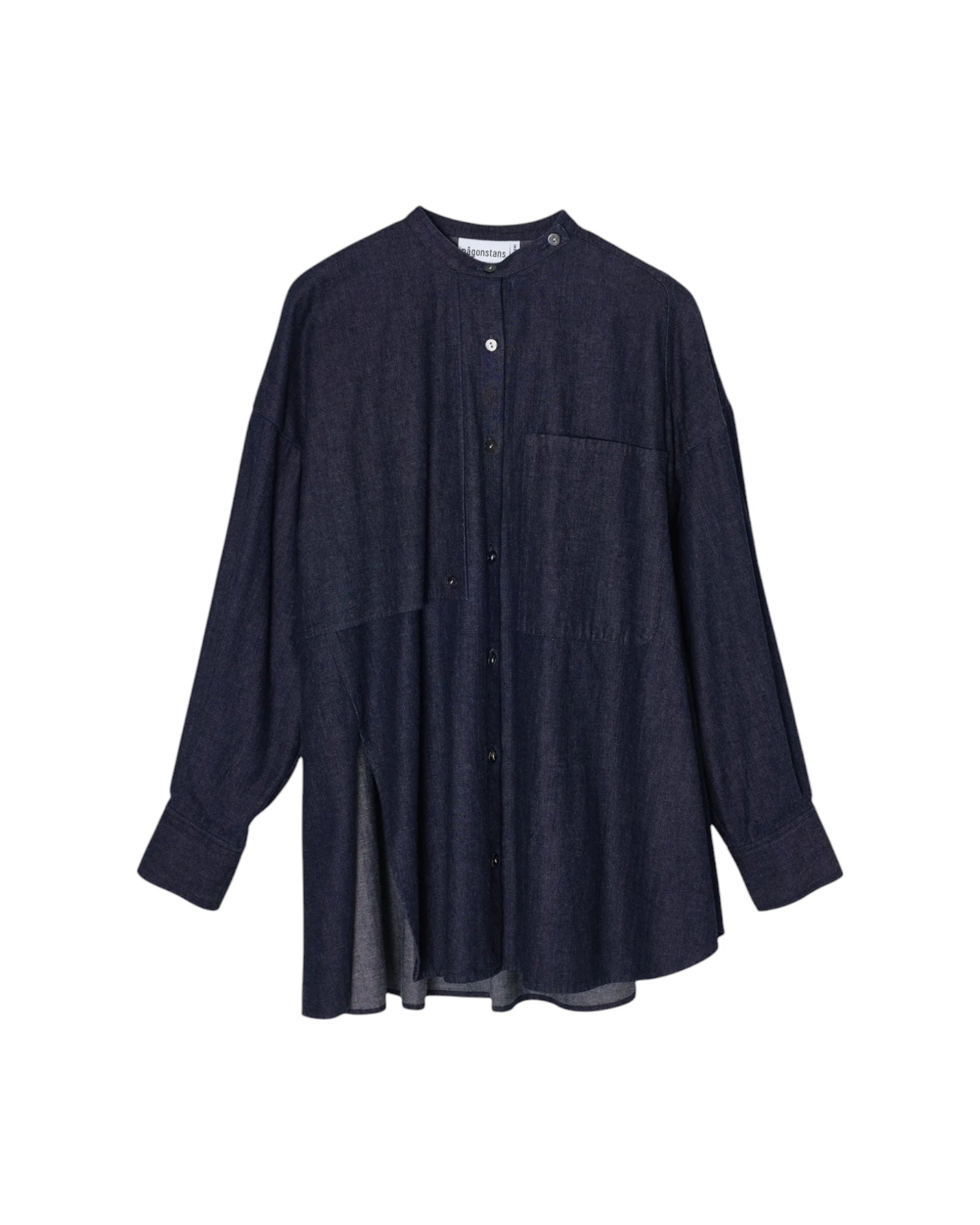 Nagonstans Denim Asymmetrical Round Shirt Space