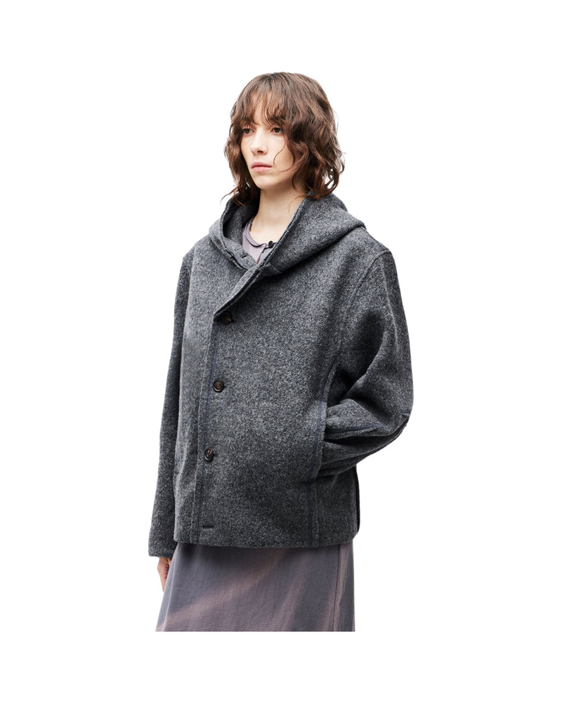 Jiyong Kim Hooded Wool Jacket Grey