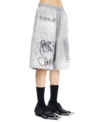 Sankuanz Bumpy Grafiti Print Relaxed Shorts Grey