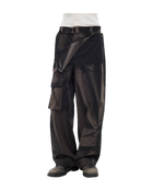 Jiyong Kim Sun-Bleached Double Front Wide Trousers Black